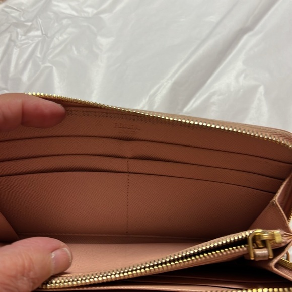 Prada Pink Fiocco Bow zip around Saffiano leather wallet - Picture 6 of 13